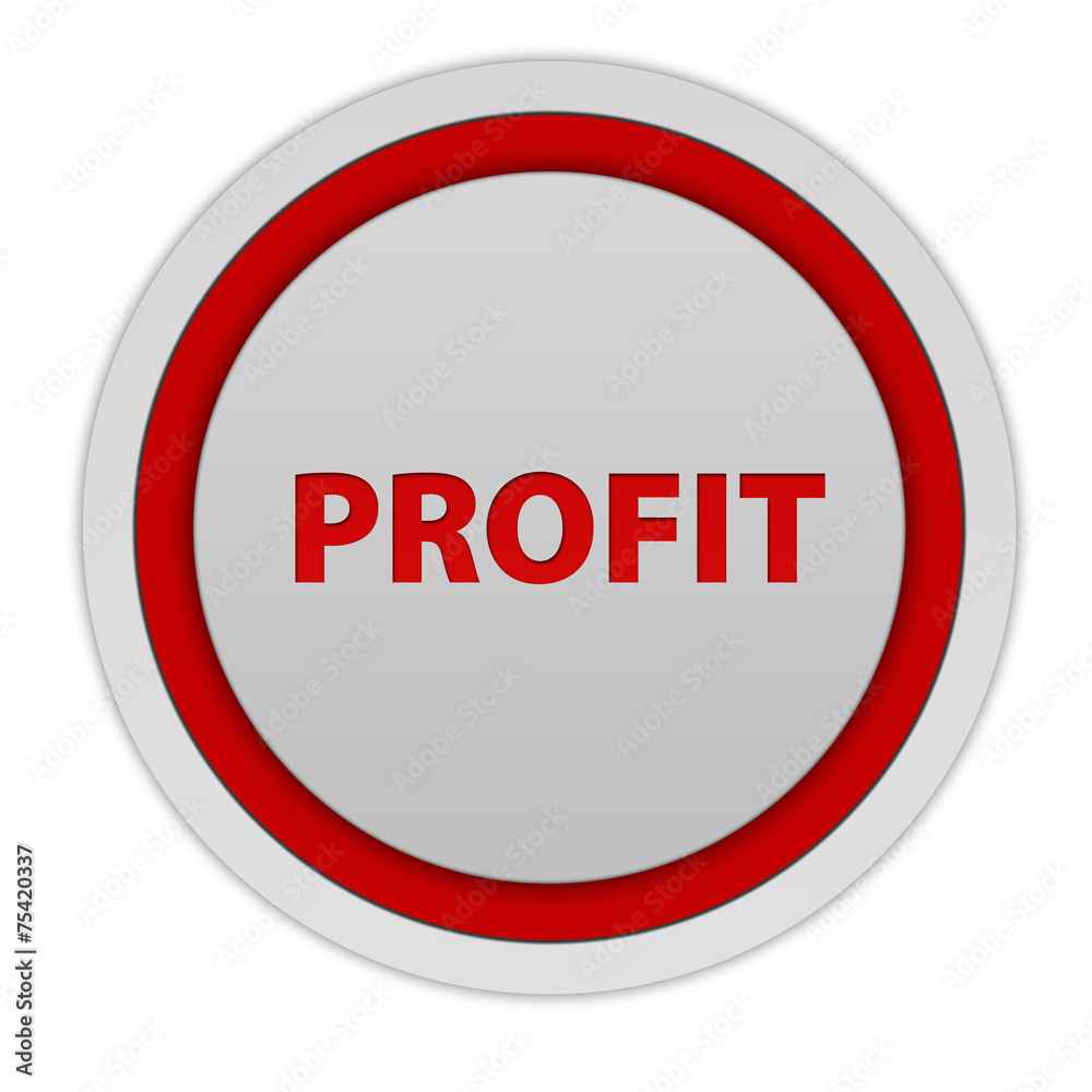 Profit circular icon on white background Profit circular icon on white background