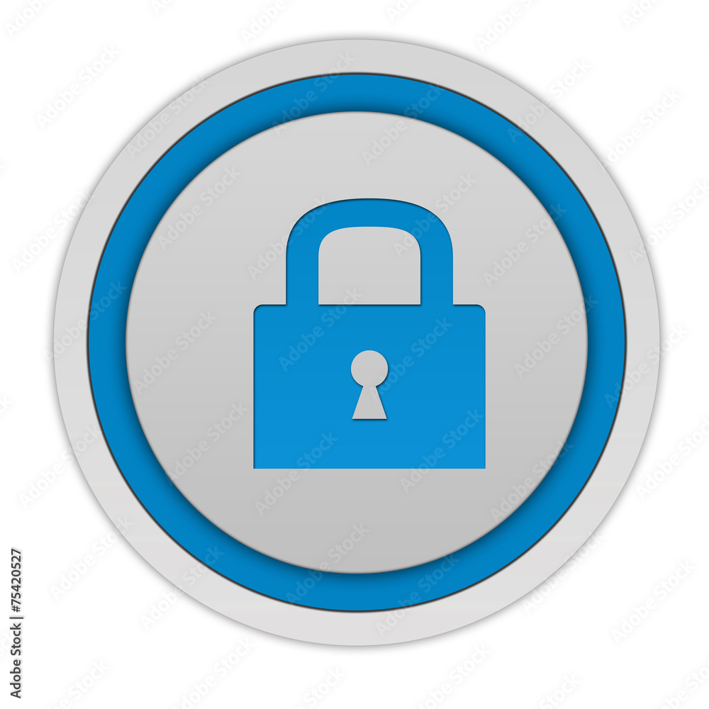 protect circular icon on white background