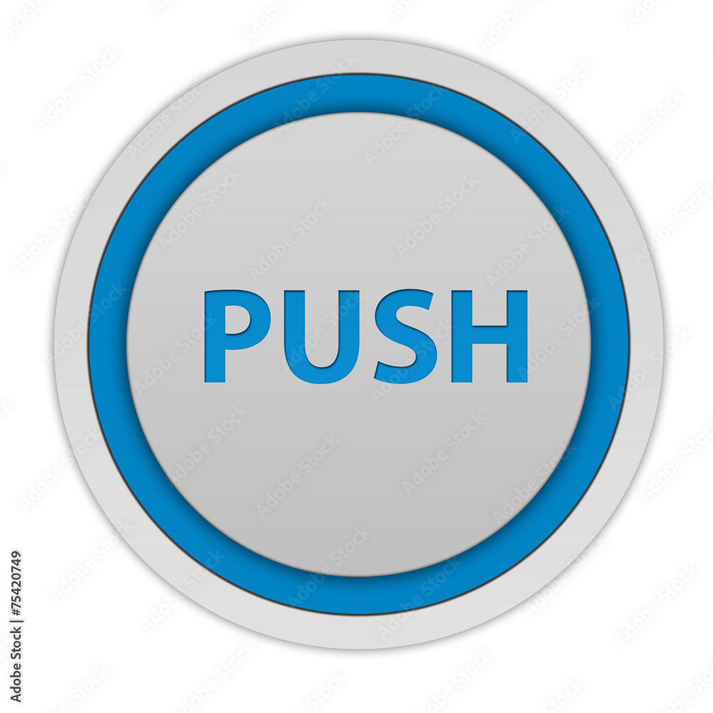 push circular icon on white background push circular icon on white background