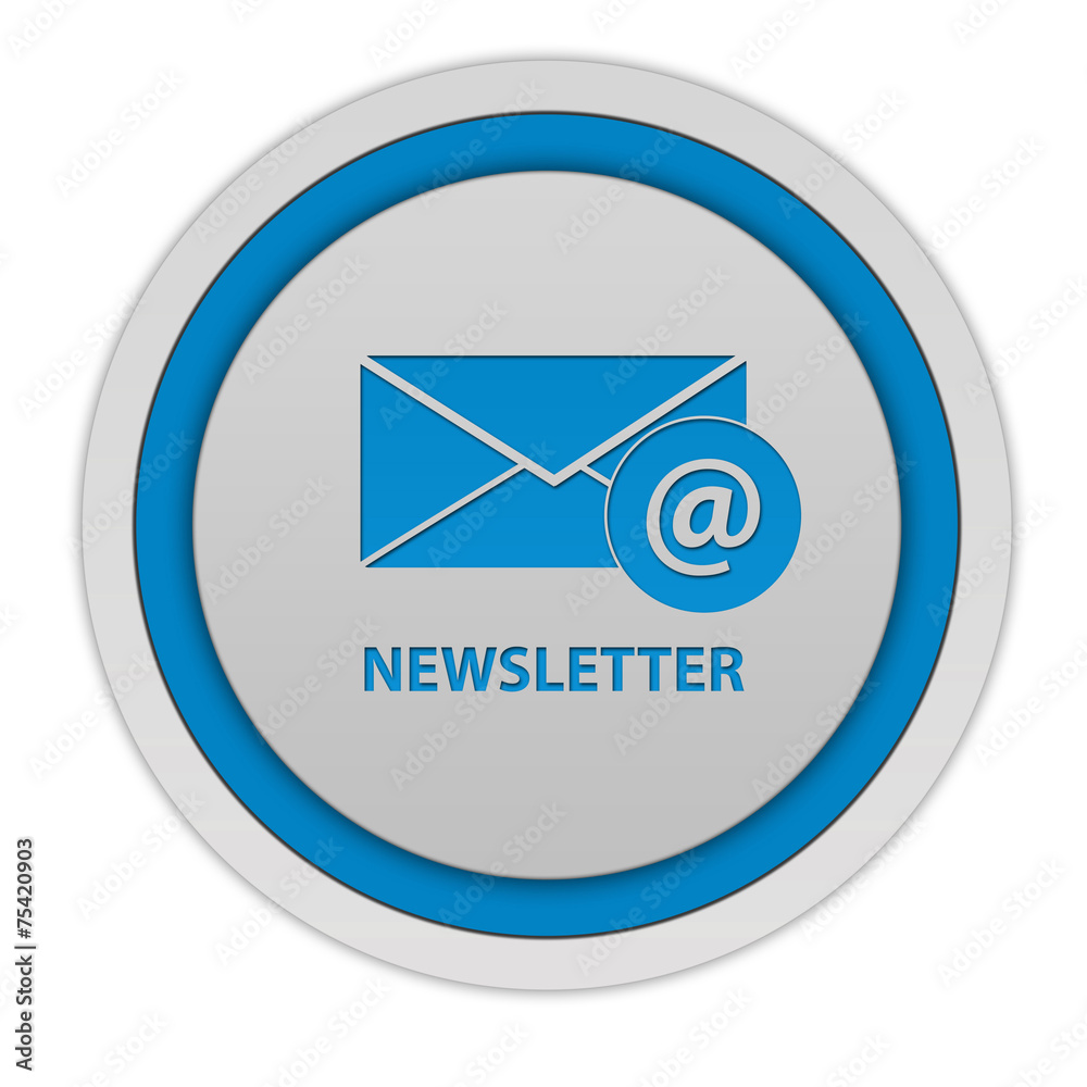 Newsletter circular icon on white background Newsletter circular icon on white background