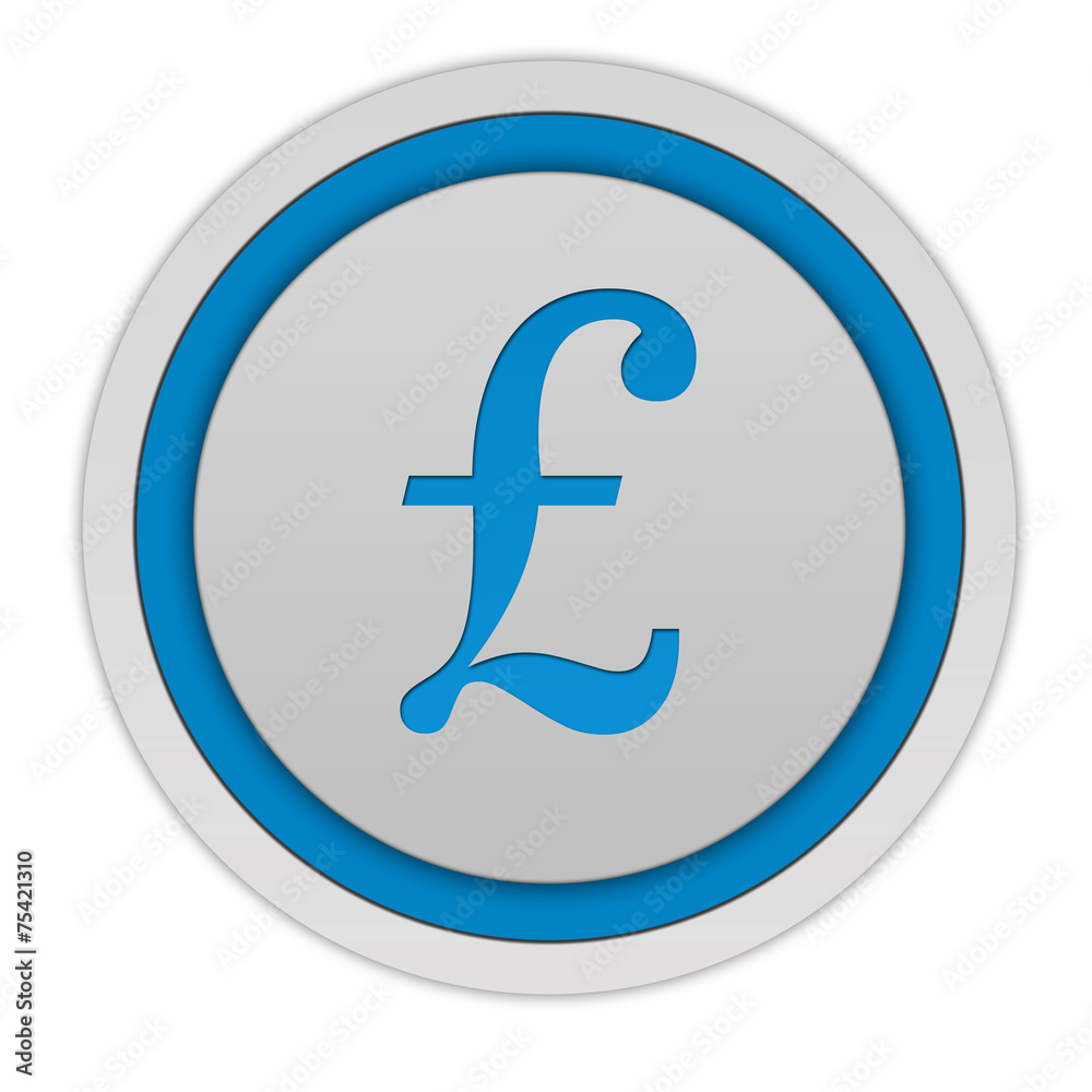 Pound circular icon on white background Pound circular icon on white background