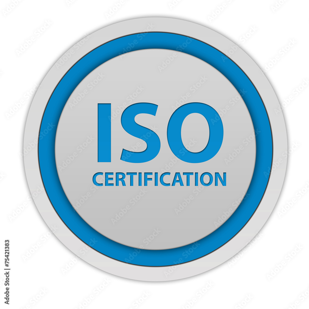 Iso certification circular icon on white background Iso certification circular icon on white background