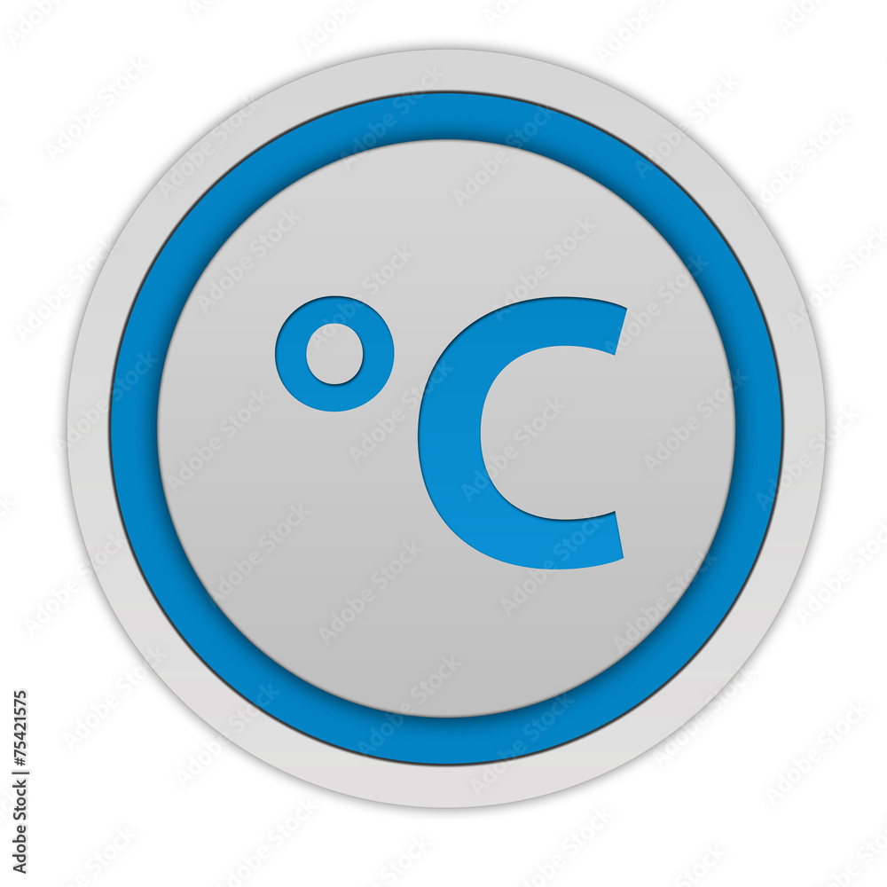 Celsius circular icon on white background Celsius circular icon on white background