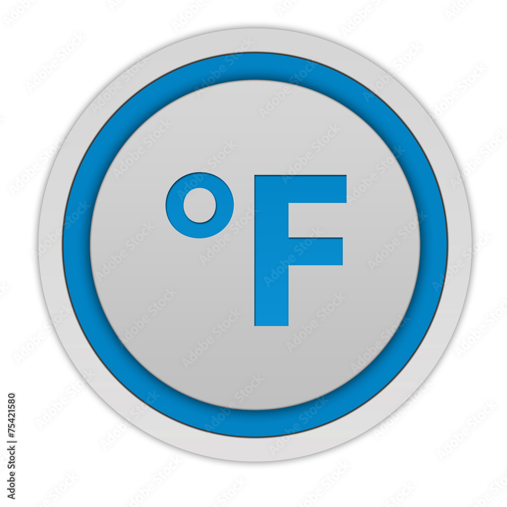 fahrenheit circular icon on white background fahrenheit circular icon on white background