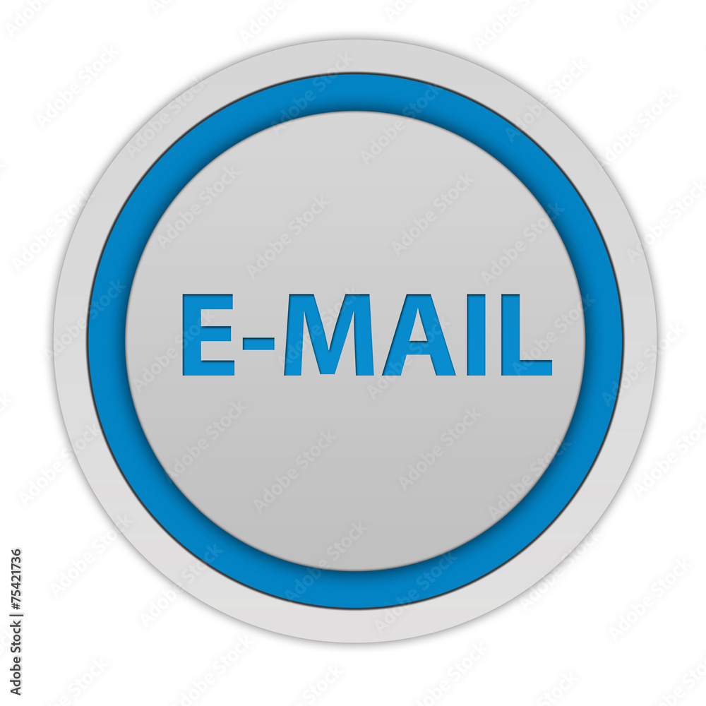 E-mail circular icon on white background E-mail circular icon on white background