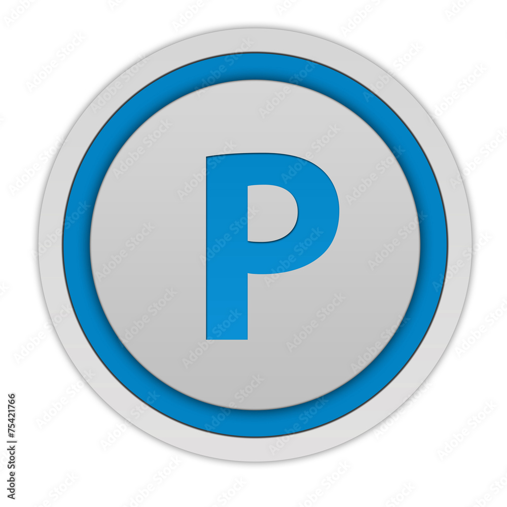 Parking circular icon on white background Parking circular icon on white background