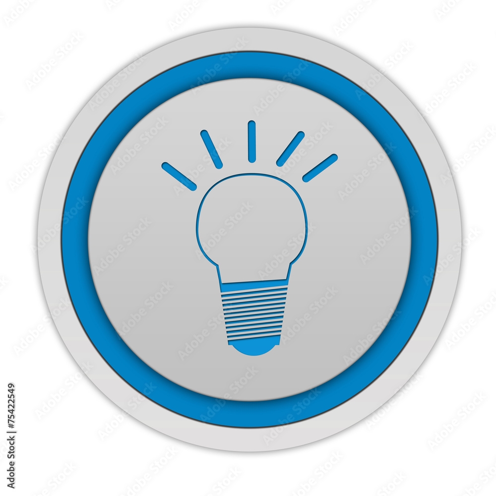 Light bulb circular icon on white background Light bulb circular icon on white background