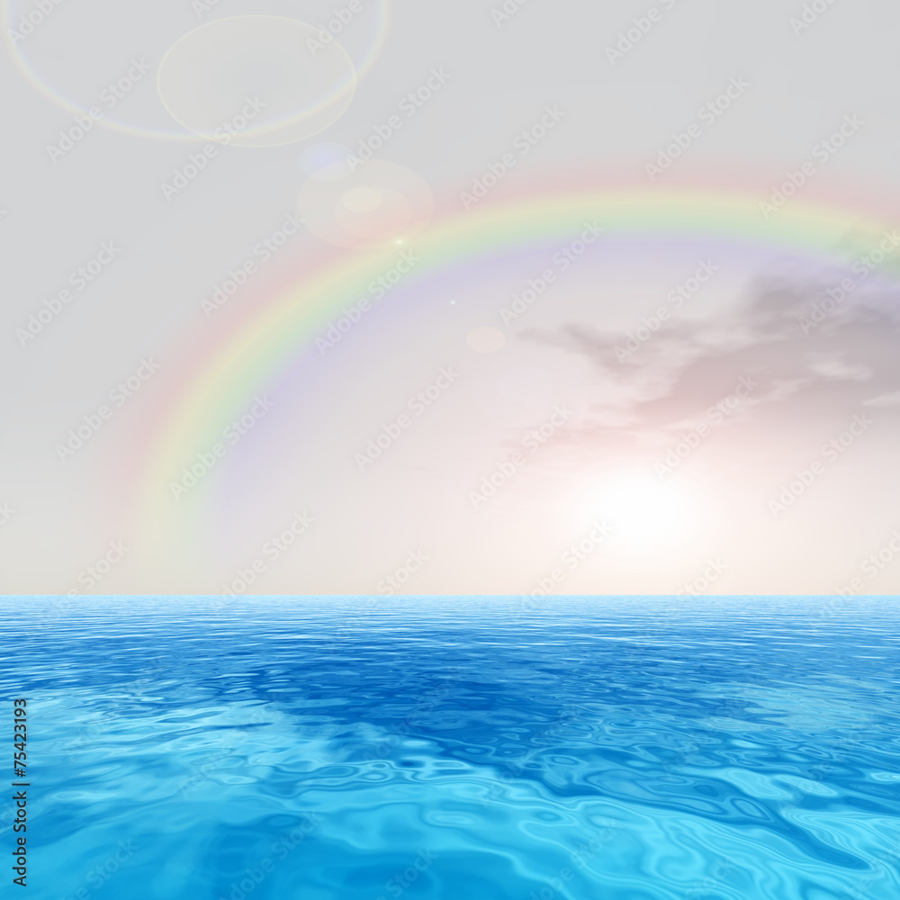 Conceptual blue sea or ocean water with sky Conceptual blue sea or ocean water with sky