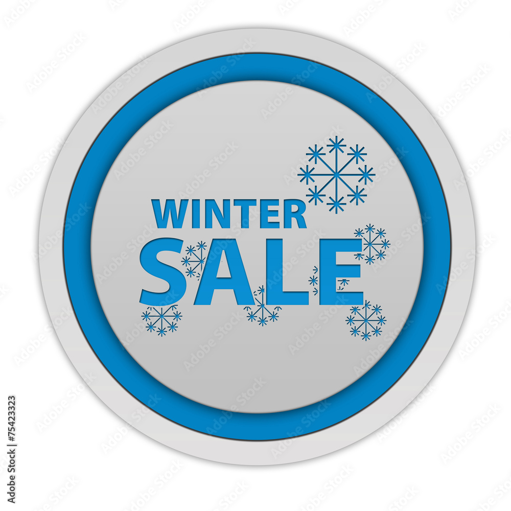 Winter sale circular icon on white background Winter sale circular icon on white background