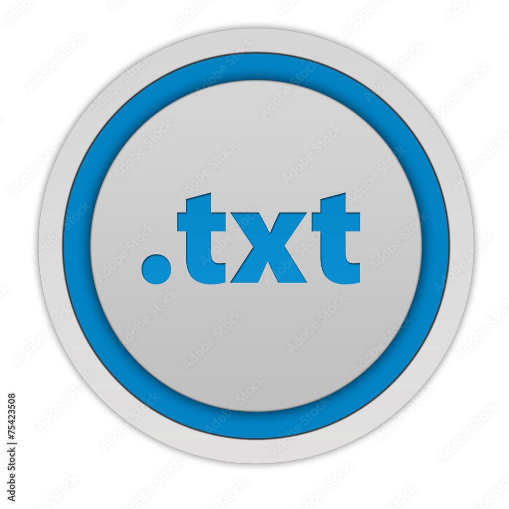 .txt circular icon on white background .txt circular icon on white background
