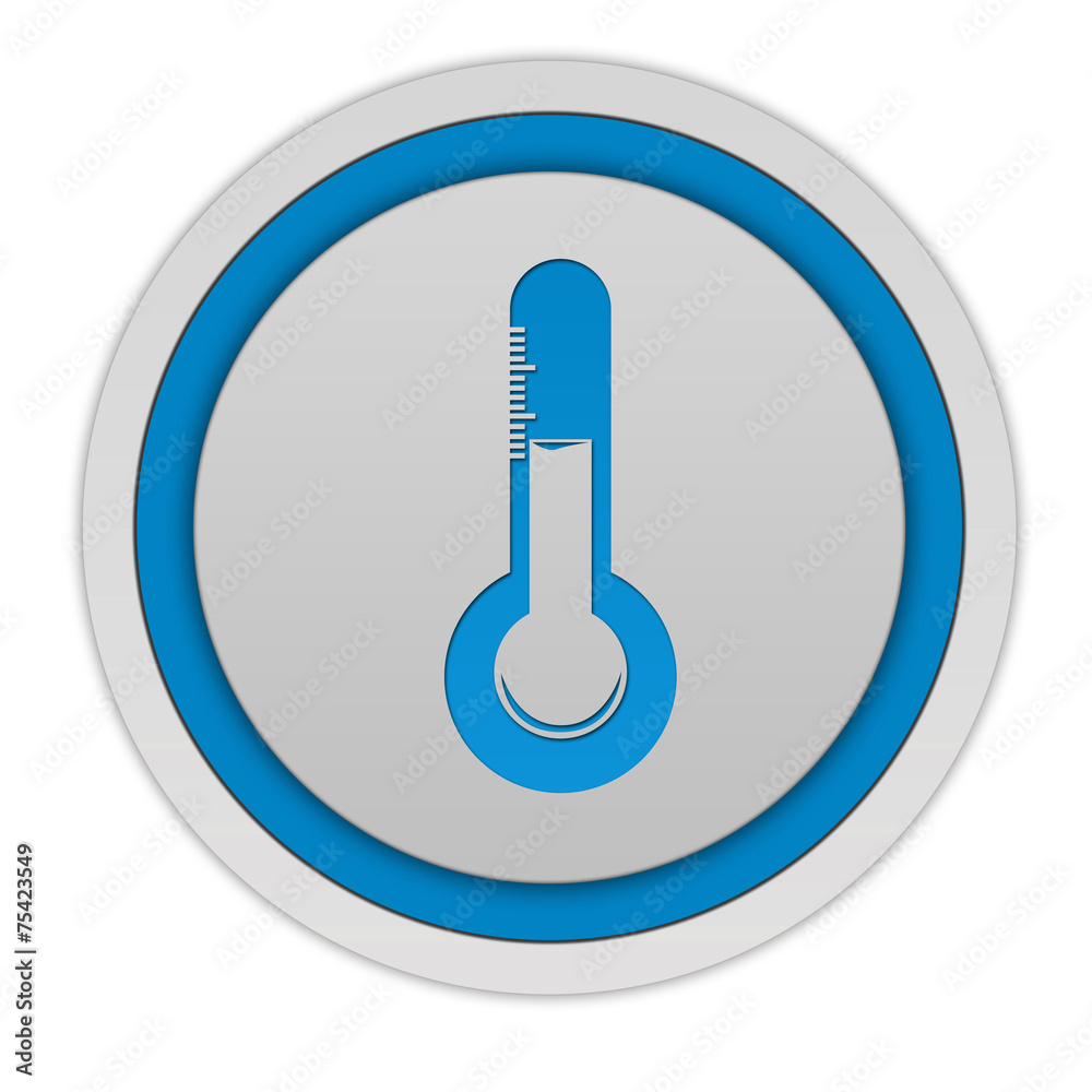 Temperature circular icon on white background