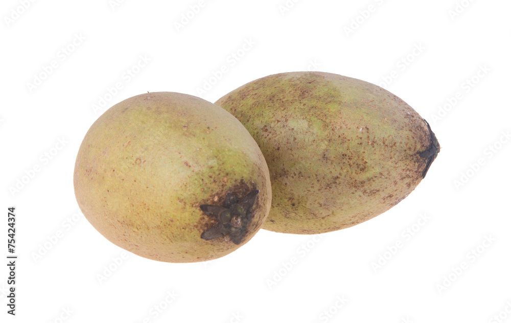 Ciku. Sapodilla. Ciku or Sapodilla on the background
