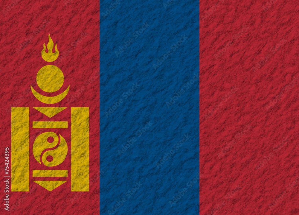 Naklejka premium Mongolia flag stone