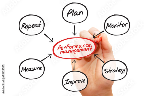 Hand drawn Performance management flow chart diagram