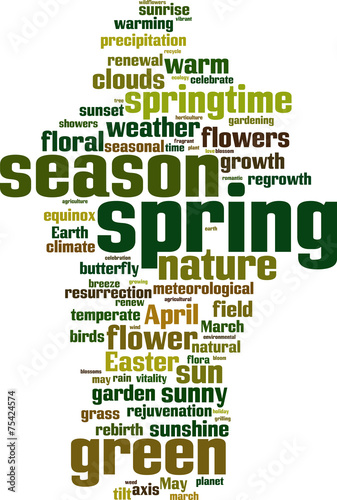 Spring word cloud concept. Vector illustration