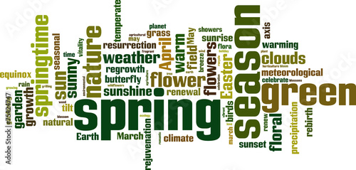 Spring word cloud concept. Vector illustration