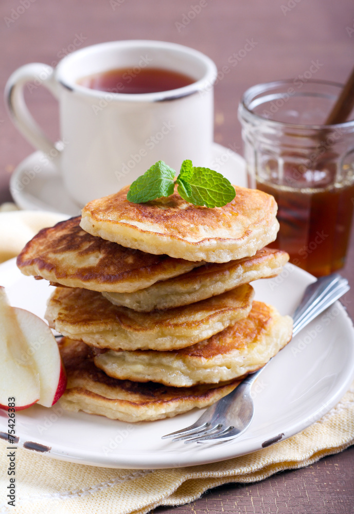 Pile of apple pancakes