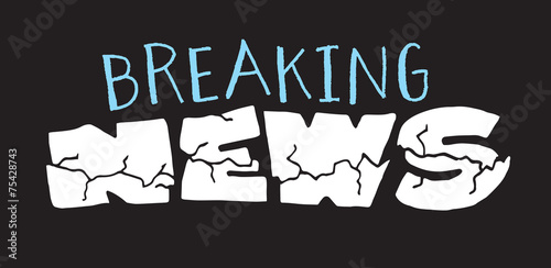 Breaking news lettering sign