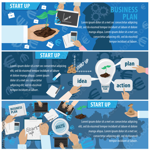 Start up - Flyer Template Set - Vector Illustration, Graphic Design, Editable For Your Design
