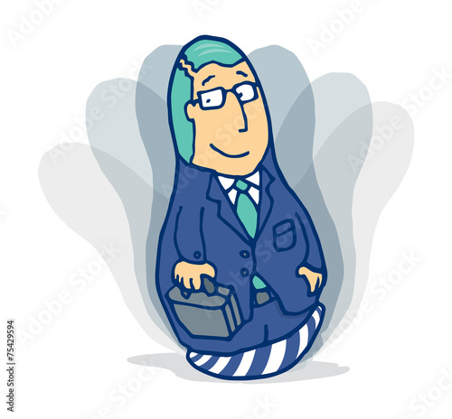 Bounce back toy or punching bag of resilient businessman