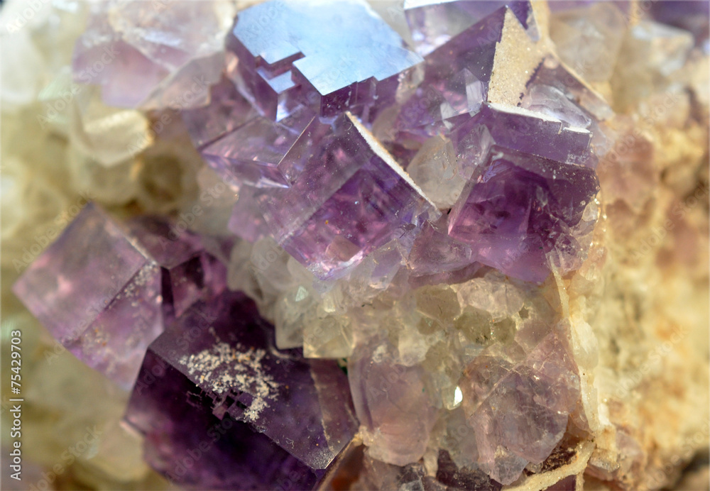 Detailed view of the mineral - amethyst Detailed view of the mineral - amethyst
