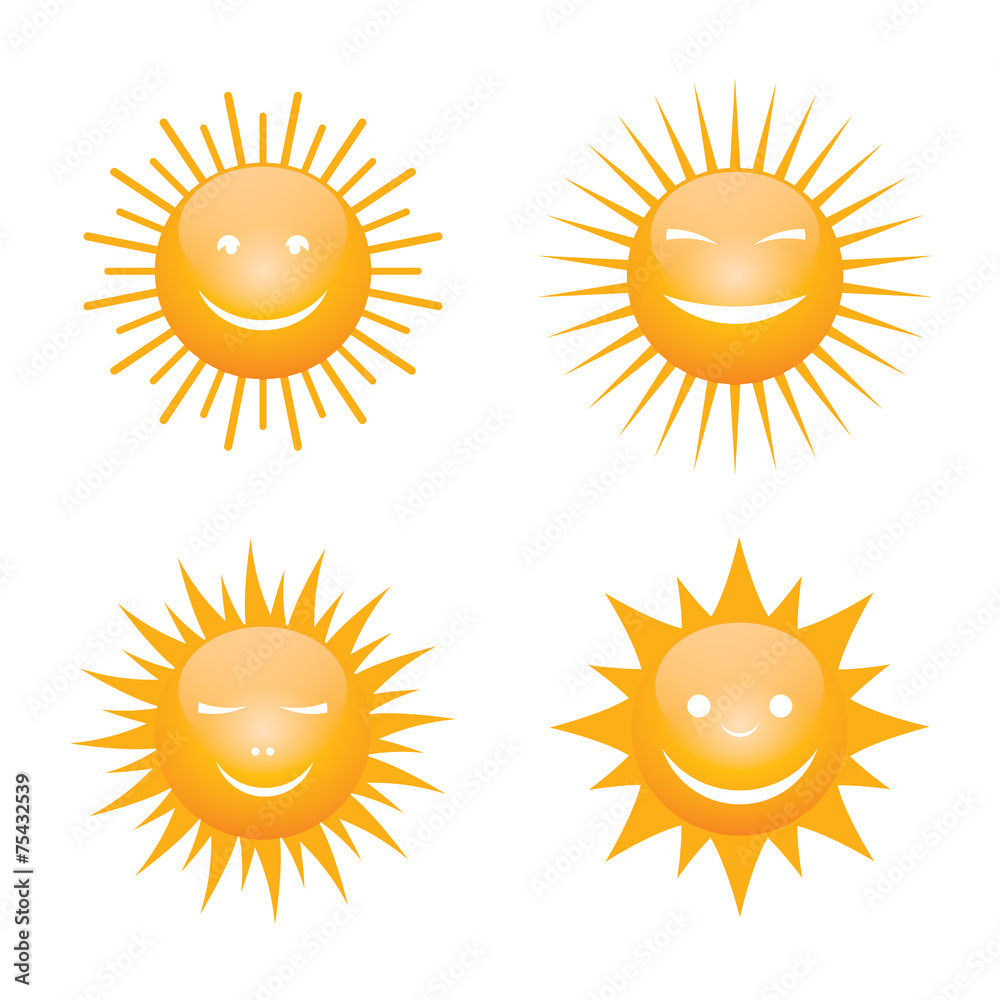 Fototapeta premium vector orange smile sun symbol