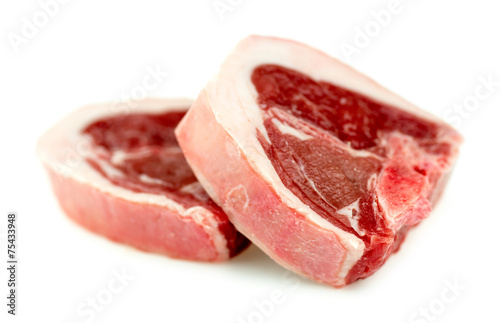 Pieces of raw uncooked lamb mutton meat