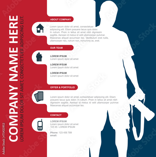 Vector infographic background with silhouette of photographer