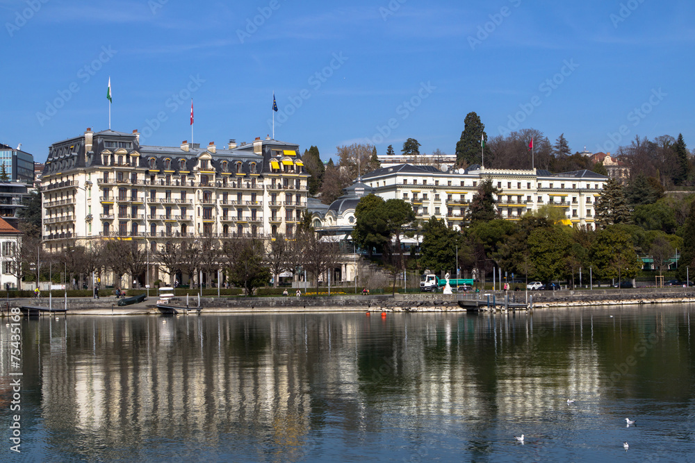 Naklejka premium Hotel in the Old City Lausanne
