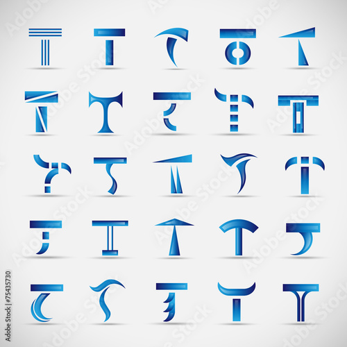 Letter Icons Set - Isolated On Gray Background - Vector Illustration, Graphic Design Editable For Your Design