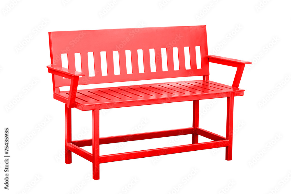 Red bench isolated. Red bench isolated.