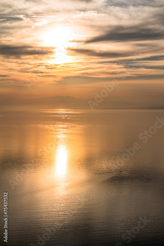 A beautiful sunset over Lake Geneva