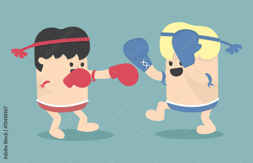 Thai boxing cartoon Thai boxing cartoon