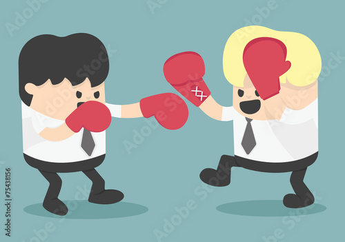 businessman fighting