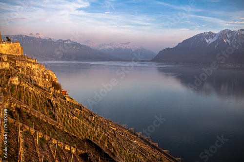 Evening landscape over Geneva Lake photo