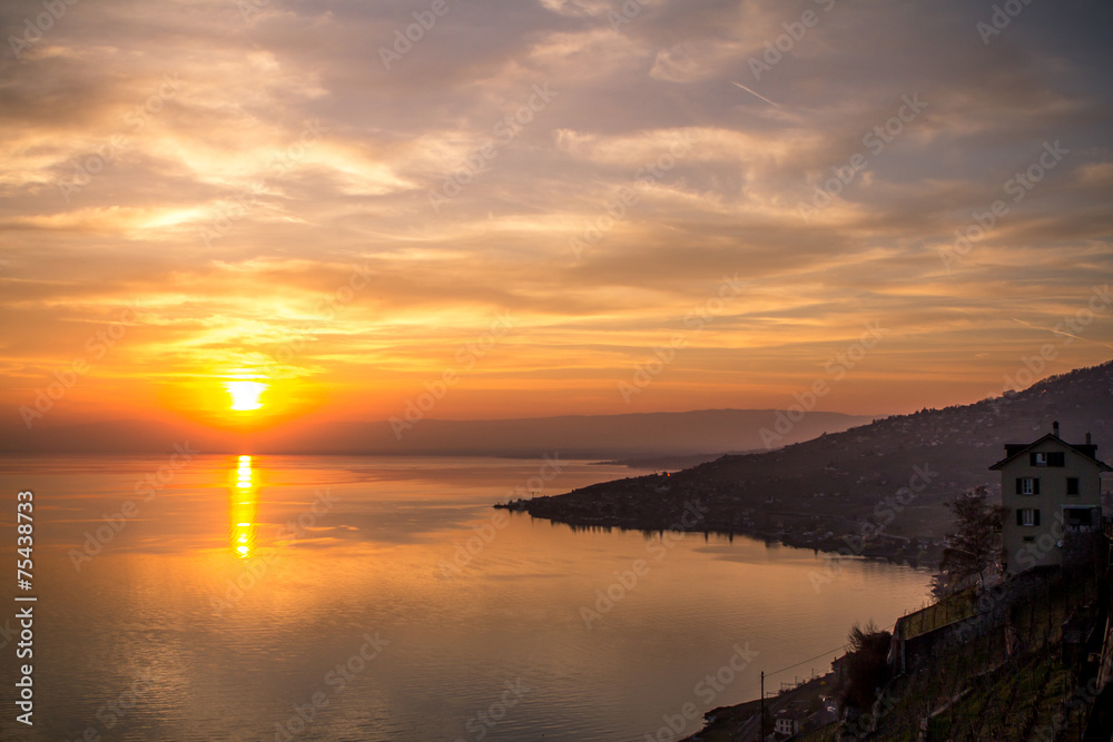 Beautiful sunset over Geneva Lake