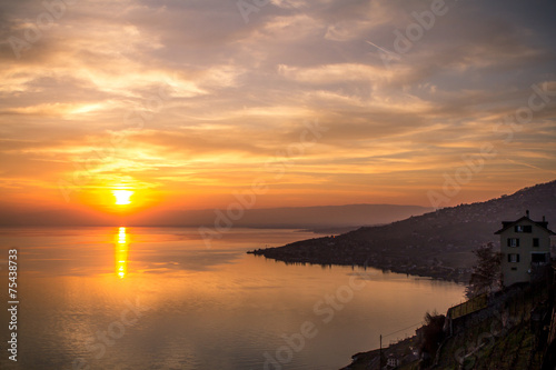 Beautiful sunset over Geneva Lake