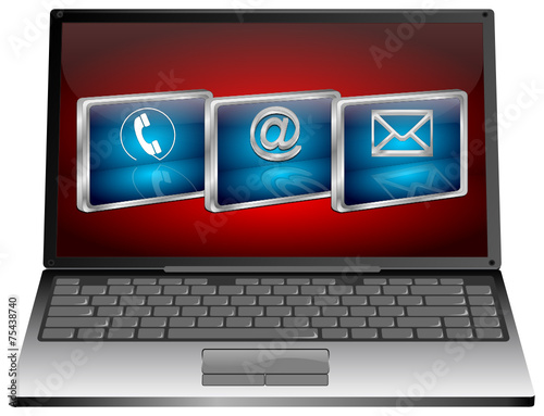 Laptop mit Contact us Button