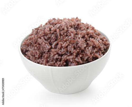 rice berry  in bowl on white background