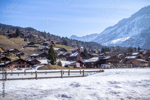 Alpine village, Switzerland 