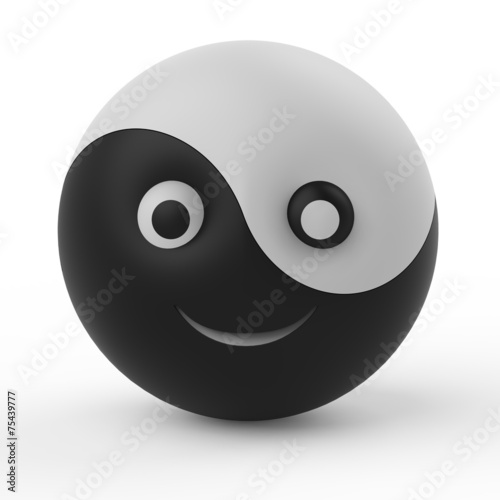 ying yang ball smiley symbol
