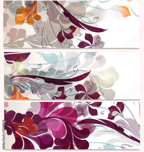 Set of  business cards with futuristic ornament