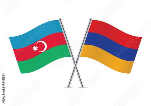Azerbaijan and Armenian flags. Vector illustration. Free Download Azerbaijan and Armenian flags. Vector illustration. - GFXLoad