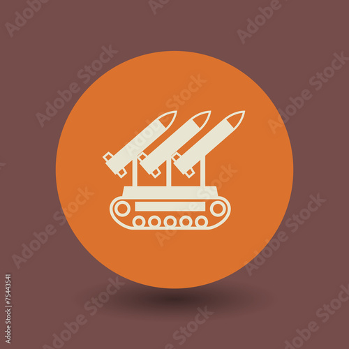 Ballistic missile symbol, vector
