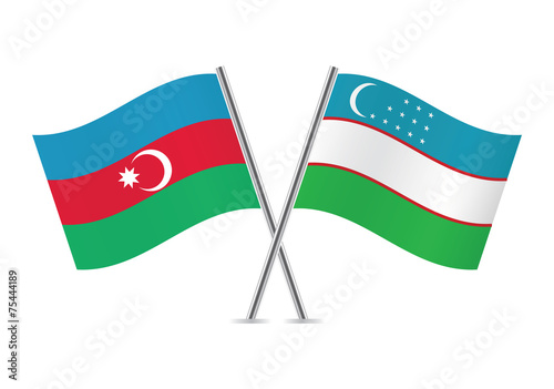 Azerbaijan and Uzbekistan flags. Vector illustration. Free Download Azerbaijan and Uzbekistan flags. Vector illustration. - GFXLoad