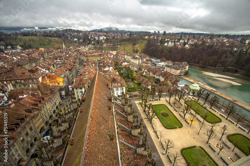 Panorama view of Bern from the cathedral