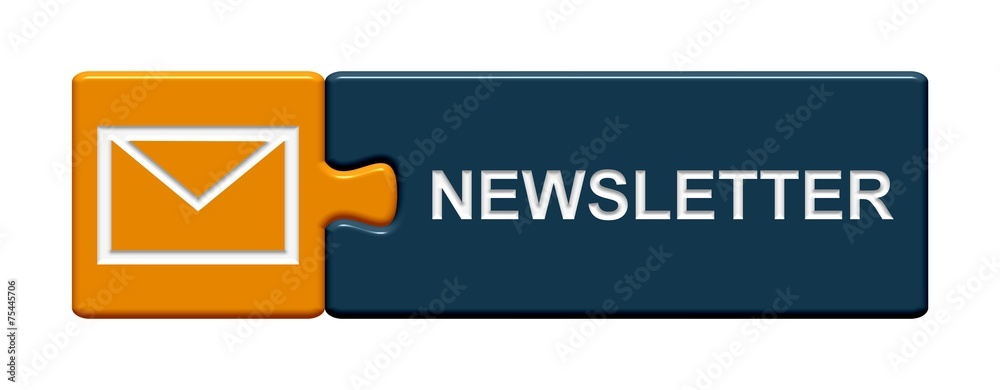 Puzzle Button orange blau: Newsletter Puzzle Button orange blau: Newsletter