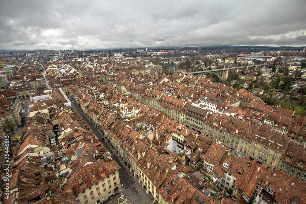 Panorama view of Bern from the cathedral