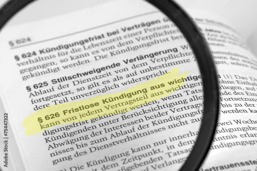 Obraz premium Fristlose Kündigung