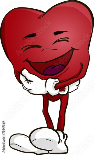 Illustration of a Heart Emoticon laughing out loud